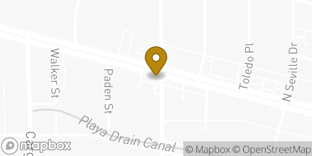 Map showing the location of ATM Alon 7ELEVEN, INC. in El Paso, TX 79905