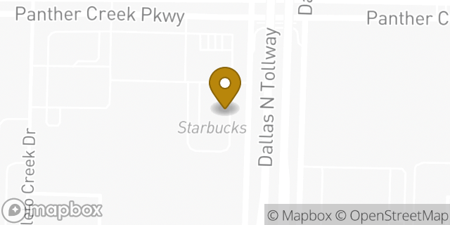 Map showing the location of Starbucks in Frisco, TX 75033