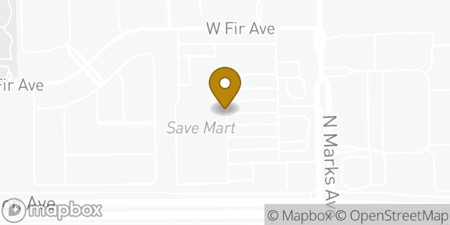 Map showing the location of Amazon Locker - Uchizy in Fresno, CA 93711