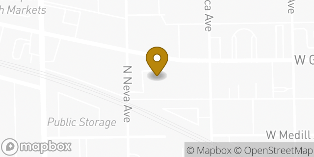 Map showing the location of AutoZone in Chicago, IL 60707