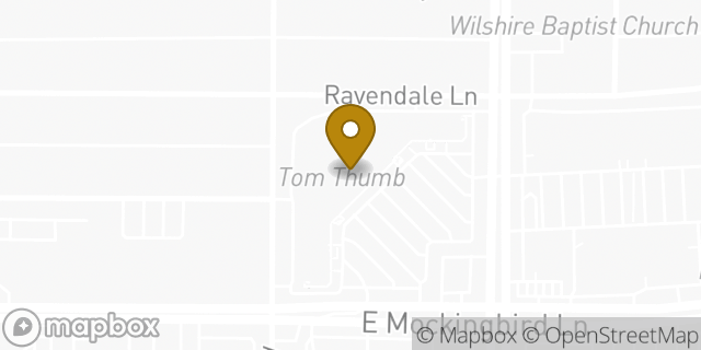Map showing the location of Tom Thumb in Dallas, TX 75214
