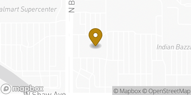 Map showing the location of FedEx in Fresno, CA 93711