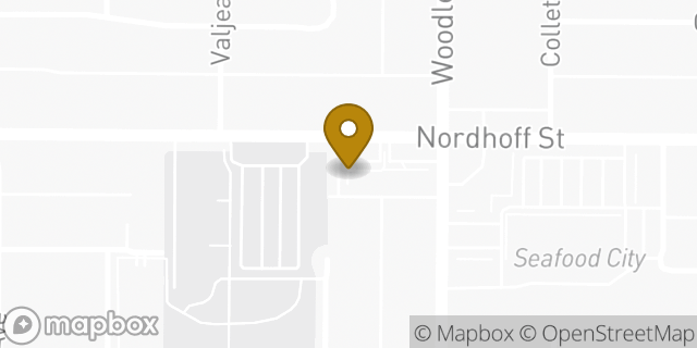 Map showing the location of Starbucks in Los Angeles, CA 91343