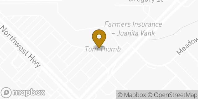 Map showing the location of Tom Thumb in Garland, TX 75041
