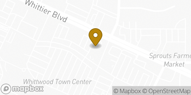 Map showing the location of Chipotle Mexican Grill in Whittier, CA 90603