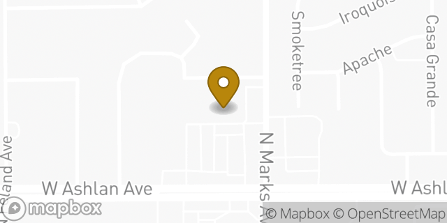 Map showing the location of AutoZone in Fresno, CA 93722