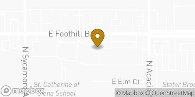 Map showing the location of Bank of America in Rialto, CA 92376