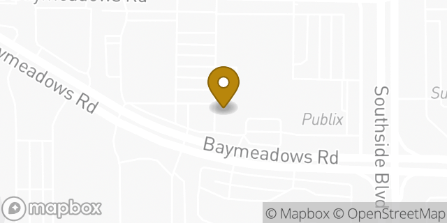 Map showing the location of Dunkin' in Jacksonville, FL 32256