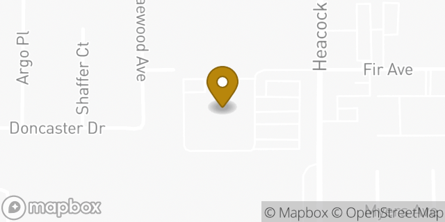 Map showing the location of Kaiser Permanente Moreno Valley Heacock Medical Offices in Moreno Valley, CA 92553