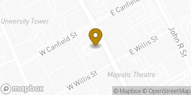 Map showing the location of McDonald's in Detroit, MI 48201