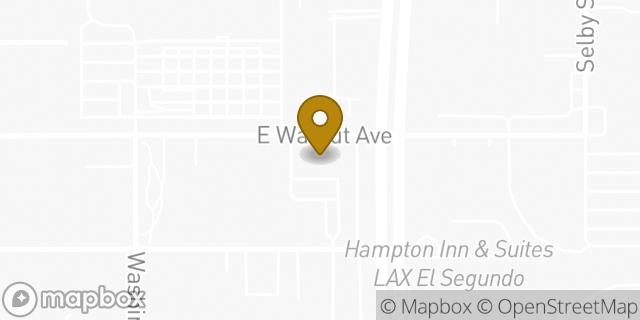 Map showing the location of Bank of America Financial Center in El Segundo, CA 90245