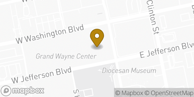 Map showing the location of Starbucks in Fort Wayne, IN 46802