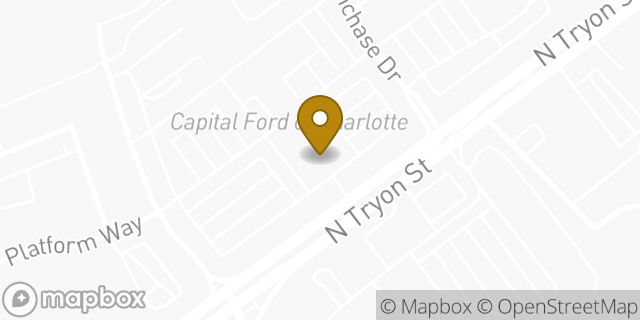 Map showing the location of Capital Ford of Charlotte in Charlotte, NC 28213