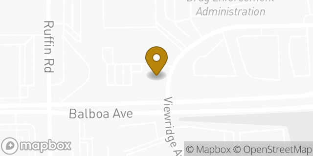 Map showing the location of Kaiser Permanente Kearny Mesa Rehabilitation Center in San Diego, CA 92123