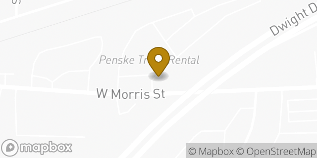 Map showing the location of Penske Truck Rental in Indianapolis, IN 46241