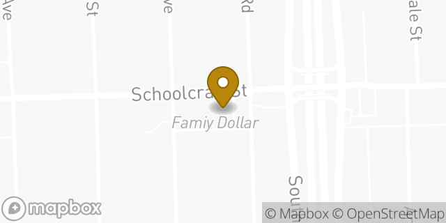 Map showing the location of Amazon Locker - Curse in Detroit, MI 48223