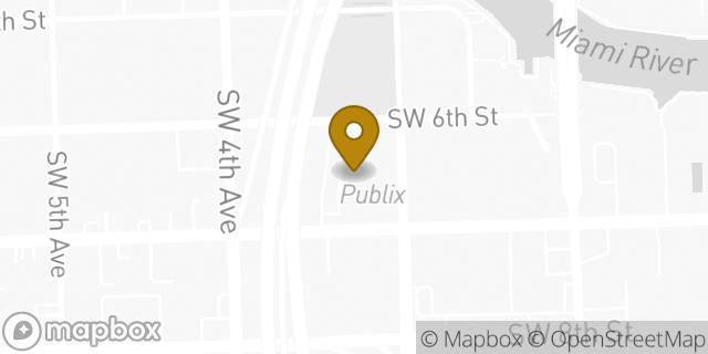 Map showing the location of Publix Super Market At Miami River in Miami, FL 33130