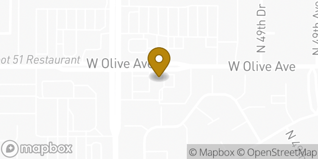 Map showing the location of Subway in Glendale, AZ 85302