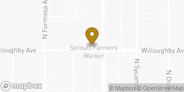 Map showing the location of Sprouts Farmers Market in Los Angeles, CA 90046