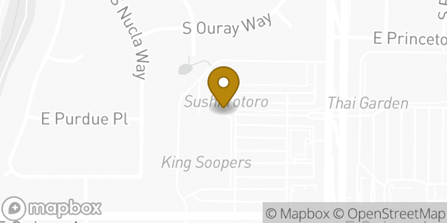 Map showing the location of The UPS Store in Aurora, CO 80013