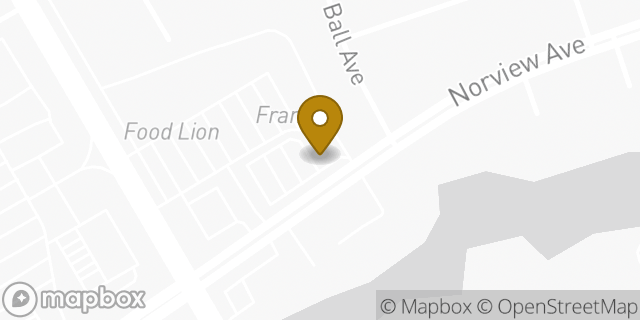 Map showing the location of Avis Car Rental in Norfolk, VA 23518