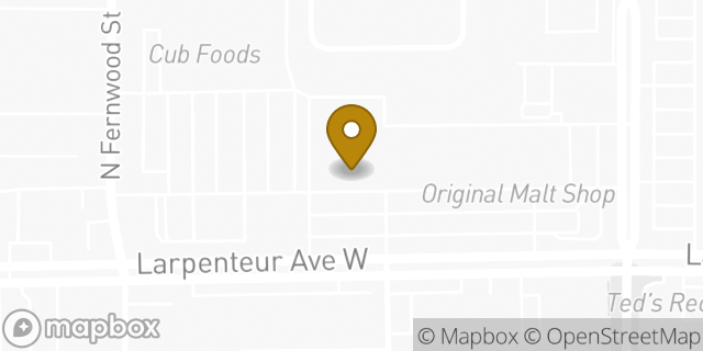 Map showing the location of Aldi in Roseville, MN 55113