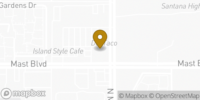 Map showing the location of Starbucks in Santee, CA 92071