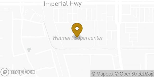 Map showing the location of Walmart Supercenter in La Habra, CA 90631