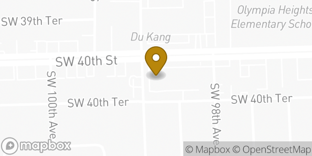 Map showing the location of Bank Of America in Miami, FL 33165