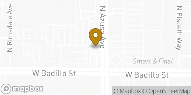 Map showing the location of Starbucks in Covina, CA 91722