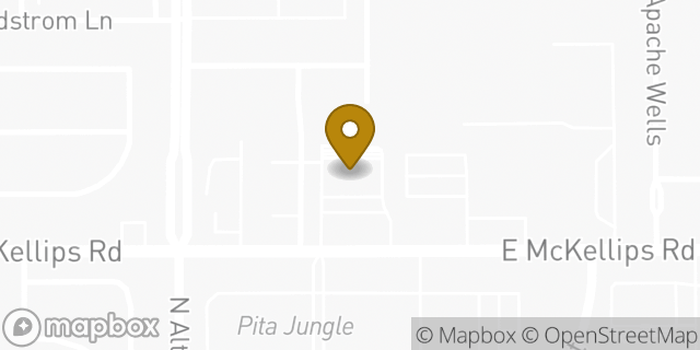 Map showing the location of Chase Bank in Mesa, AZ 85215