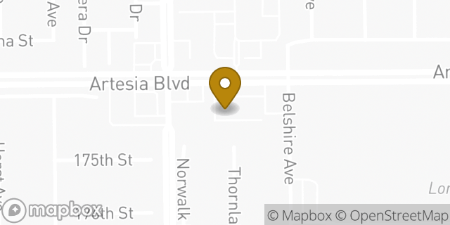 Map showing the location of Papa John's in Artesia, CA 90701