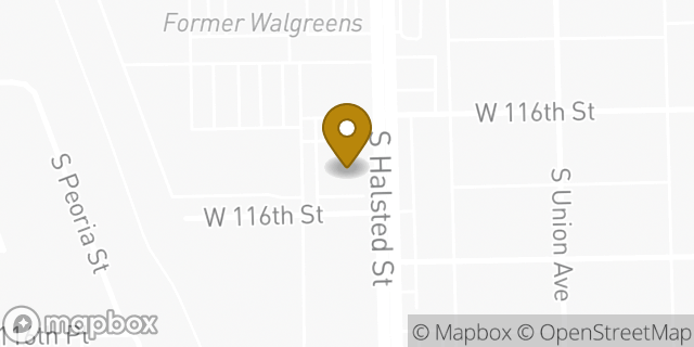Map showing the location of AutoZone in Chicago, IL 60628