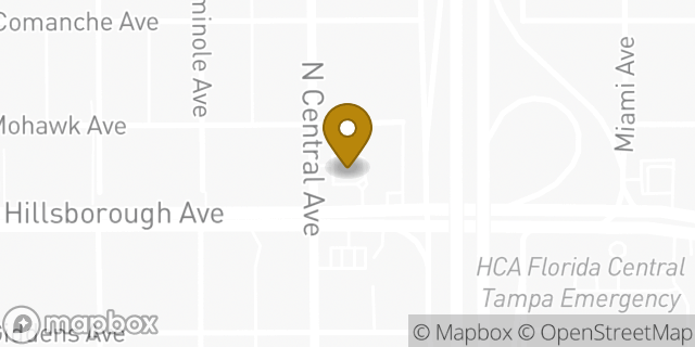 Map showing the location of Starbucks in Tampa, FL 33604