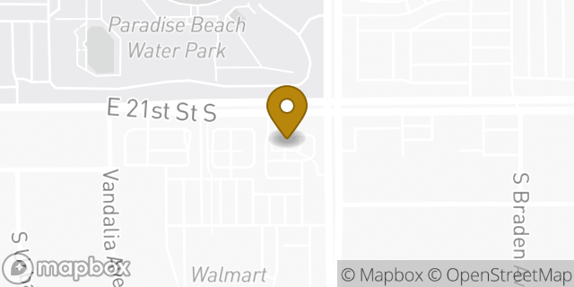 Map showing the location of 21st & Yale in Tulsa, OK 74114
