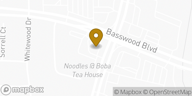 Map showing the location of Dunkin' in Fort Worth, TX 76137