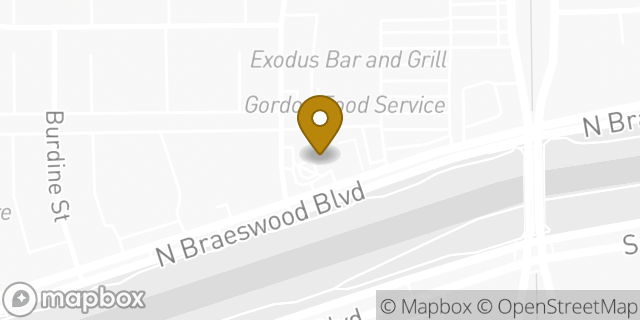 Map showing the location of Amazon Locker - Forefront in Houston, TX 77096