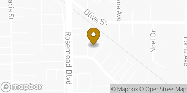 Map showing the location of Temple City Church of Christ in Temple City, CA 91780
