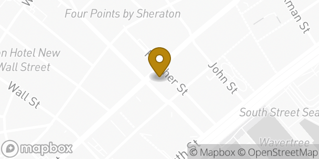Map showing the location of Starbucks in New York, NY 10038