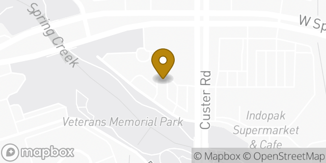 Map showing the location of Custer Road Church of Christ in Plano, TX 75023