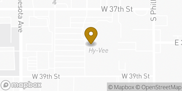 Map showing the location of Starbucks Coffee Company in Sioux Falls, SD 57105