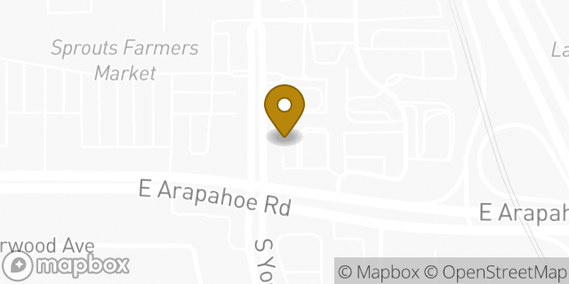 Map showing the location of Papa Johns Pizza in Greenwood Village, CO 80112