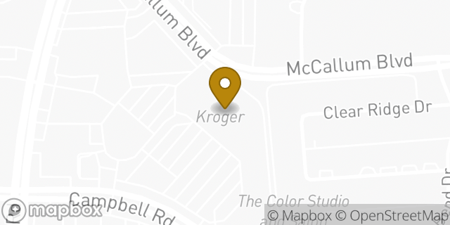 Map showing the location of Kroger in Dallas, TX 75248