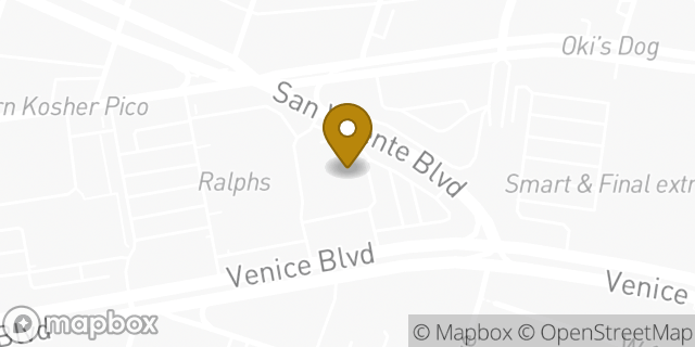 Map showing the location of Planet Fitness in Los Angeles, CA 90019