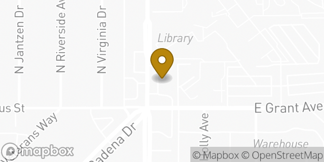 Map showing the location of AutoZone in San Bernardino, CA 92410
