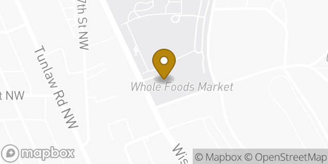 Map showing the location of Whole Foods Market in Washington, DC 20007