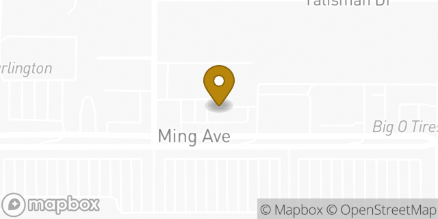Map showing the location of LensCrafters in Bakersfield, CA 93304