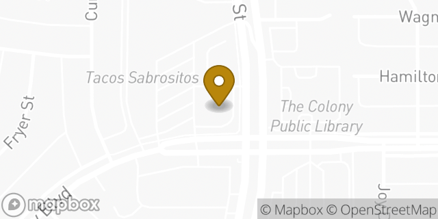 Map showing the location of Amazon Locker - Reciprocity in The Colony, TX 75056
