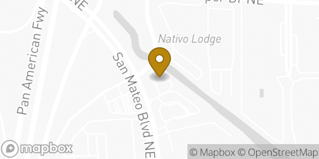 Map showing the location of Starbucks in Albuquerque, NM 87109