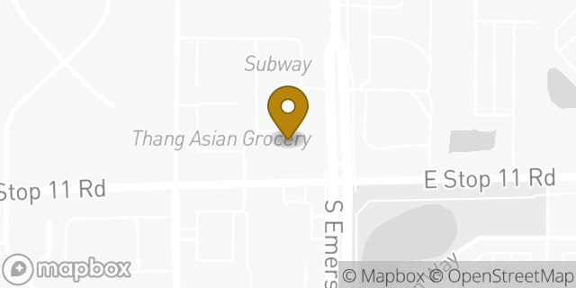 Map showing the location of Dunkin' in Indianapolis, IN 46237